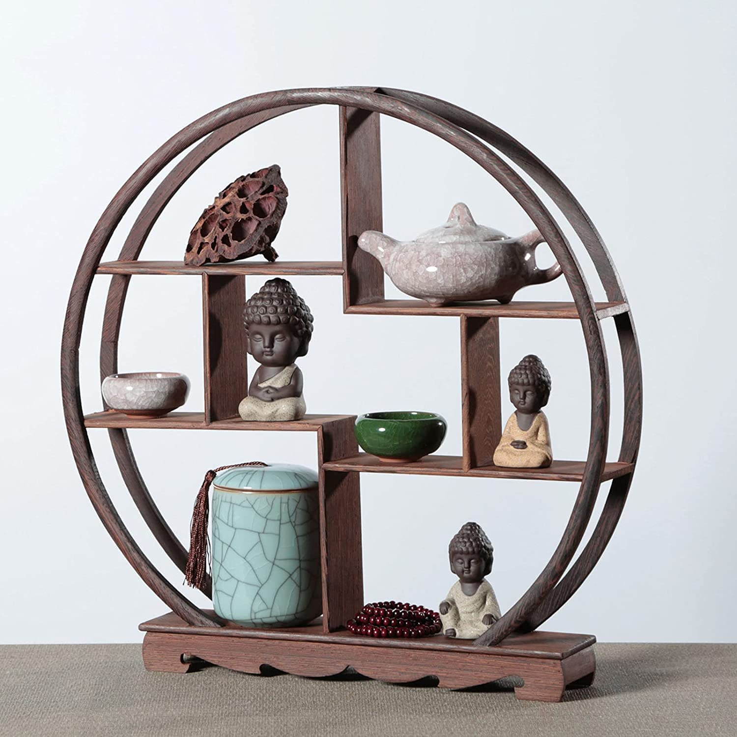 Amazon｜飾り棚 収納たな棚 棚 木製 珍品棚 おしゃれ アンティーク